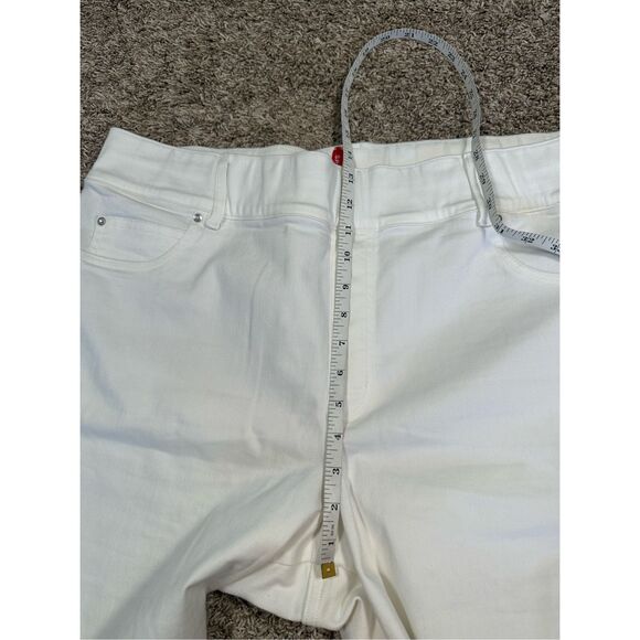 Spanx Straight Leg Ankle Jean White Denim Stretchy Pull on Elastic Waist Sz 3XT - Picture 5 of 12